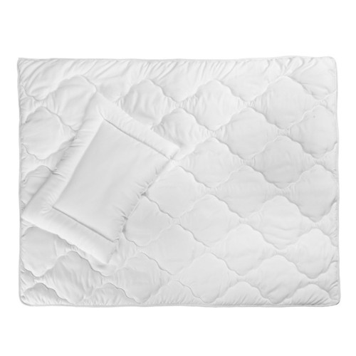 Detská 2D sada prikrývka a vankúš DELUXE do postieľky 120x90, 40x60cm - biela