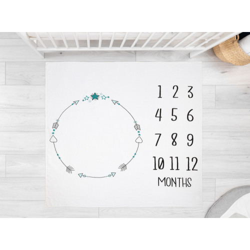 Míľniková mušelínová plienka/dečka 120x120 cm Boho, biela