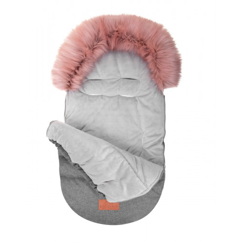 Detský zimný fusak s kožušinkou 90 x 50 cm, nepremokavý, růžový