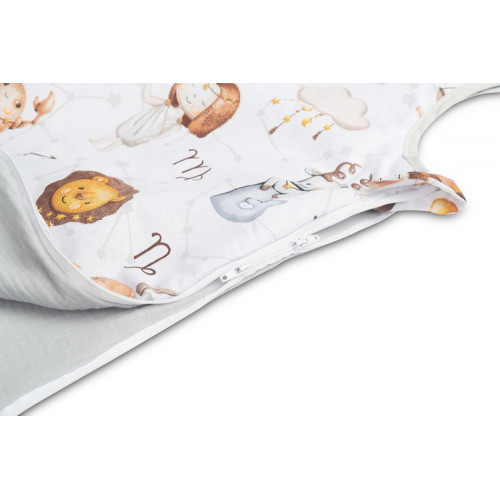 Spací vak mušelín, bavlna, Zverokruh, 70x45cm, S - šedý