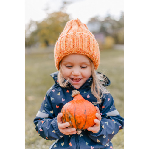 Zimná nadčasová čiapka Mom and Baby, pomarančová