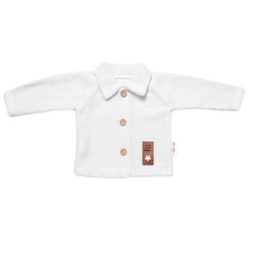 Pletený svetrík s gombíkmi Boy, Baby Nellys, biely, veľ. 74