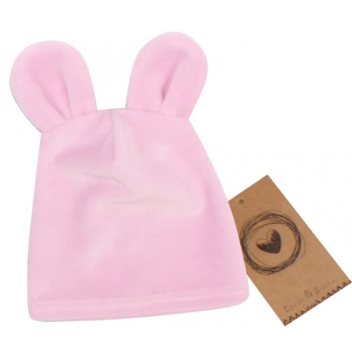 Z&Z Velúrová, semišková čiapočka s uškami Teddy, sv. ruzova