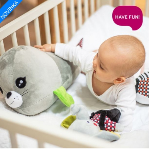 BabyOno Plyšová hračka Tuleň Lucy - šedá, kat. 644, 46x17x20cm