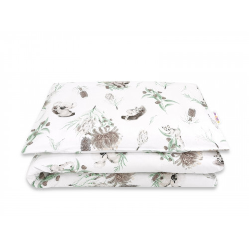 Baby Nellys 2-dielne obliečky, bavlna/velvet - Exotika - béžová, biela