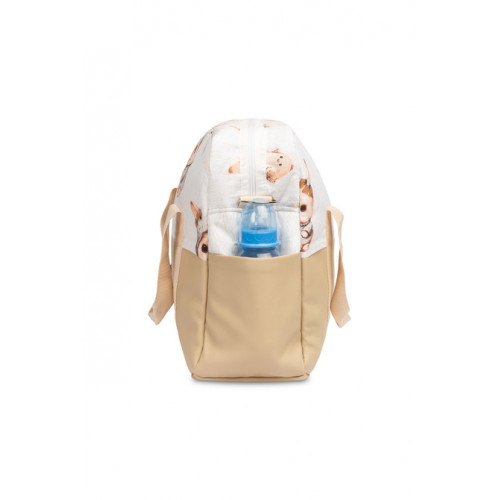 Taška ku kočíku, ekokoža, Králičci, béžová