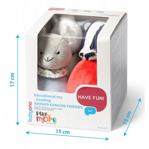 BabyOno Edukačné plyšové kolky Badger Edmund Friend