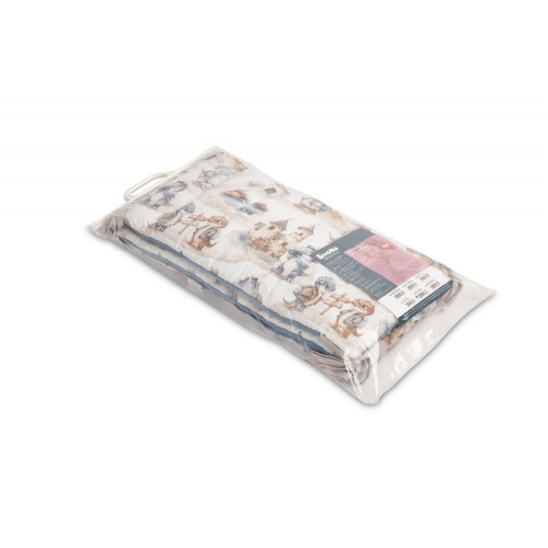 Mantinel do postieľky, mušelín, bavlna - Dráčik, modrý, jeans