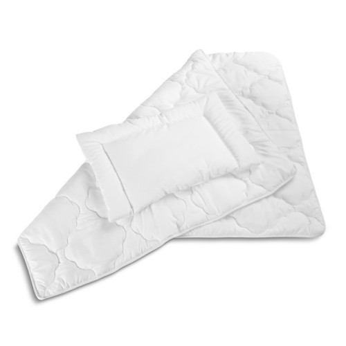 Detská 2D sada prikrývka a vankúš DELUXE do postieľky 135x100, 40x60cm - biela